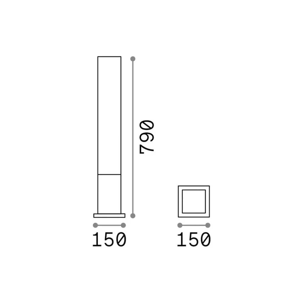 Ideal Lux vejlampe Edo square, hvid, GX53^Ideallux New