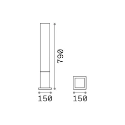 Ideal Lux vejlampe Edo square, antracit, GX53^Ideallux Best
