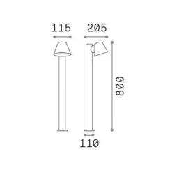 Ideallux Gadebelysning>Ideal Lux vejlampe gas, sort, aluminium, højde 80 cm