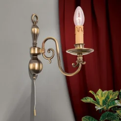 ORION Imke væglampe, 1 lyskilde, mørkpatineret messing