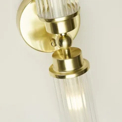 Searchlight Imperial væglampe, messing, 2 lyskilder, stål, glas, IP44