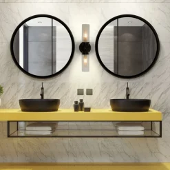 Imperial væglampe, sort, 2 lyskilder, stål, glas, IP44^Searchlight