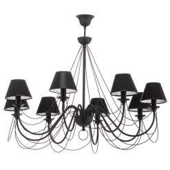 Imponerende lysekrone Bona med tekstilskærm^Euluna Outlet