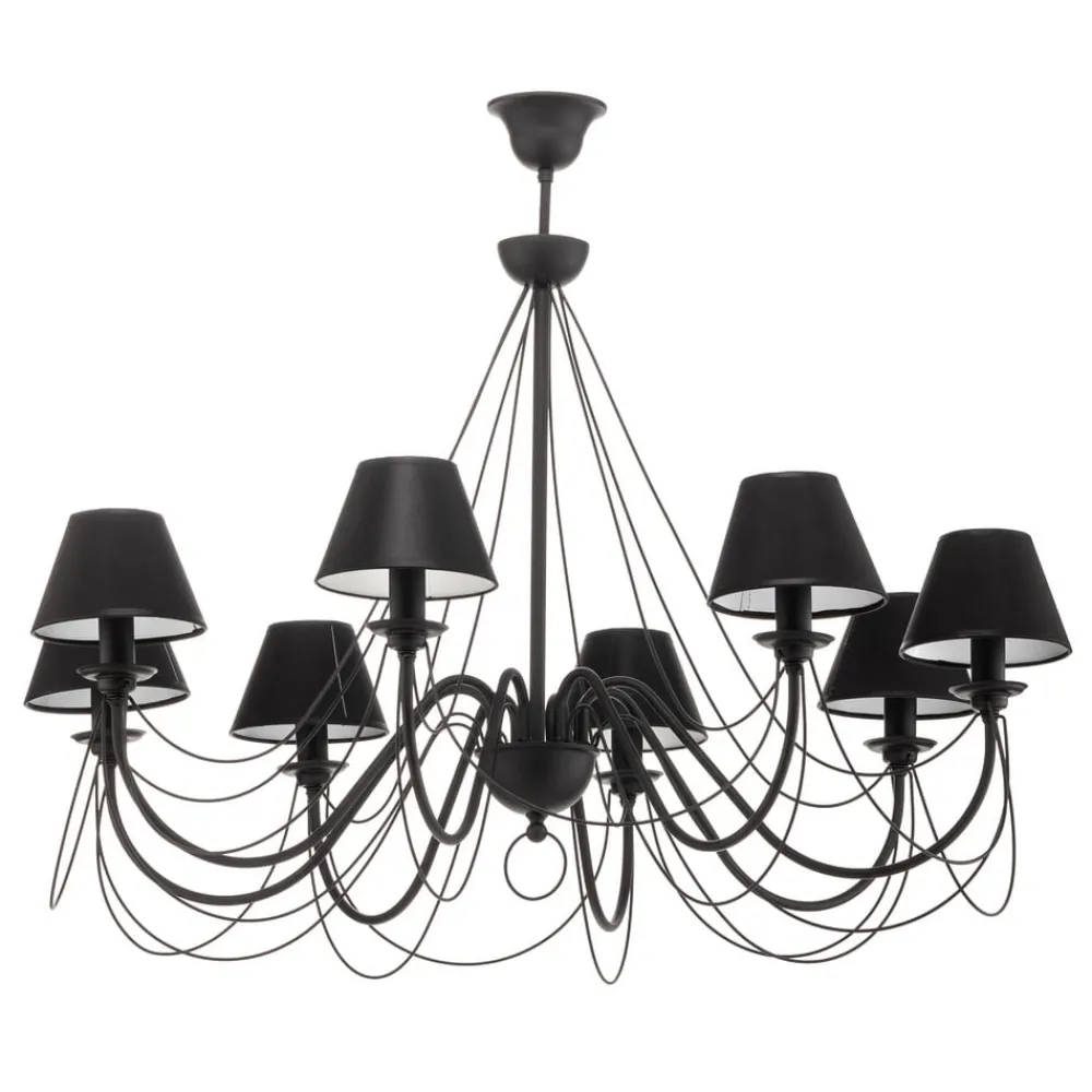 Imponerende lysekrone Bona med tekstilskærm^Euluna Outlet