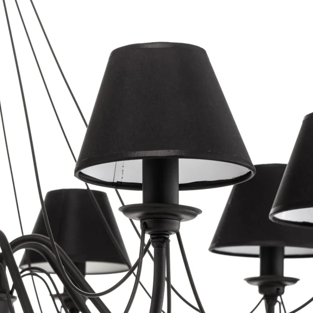 Imponerende lysekrone Bona med tekstilskærm^Euluna Outlet