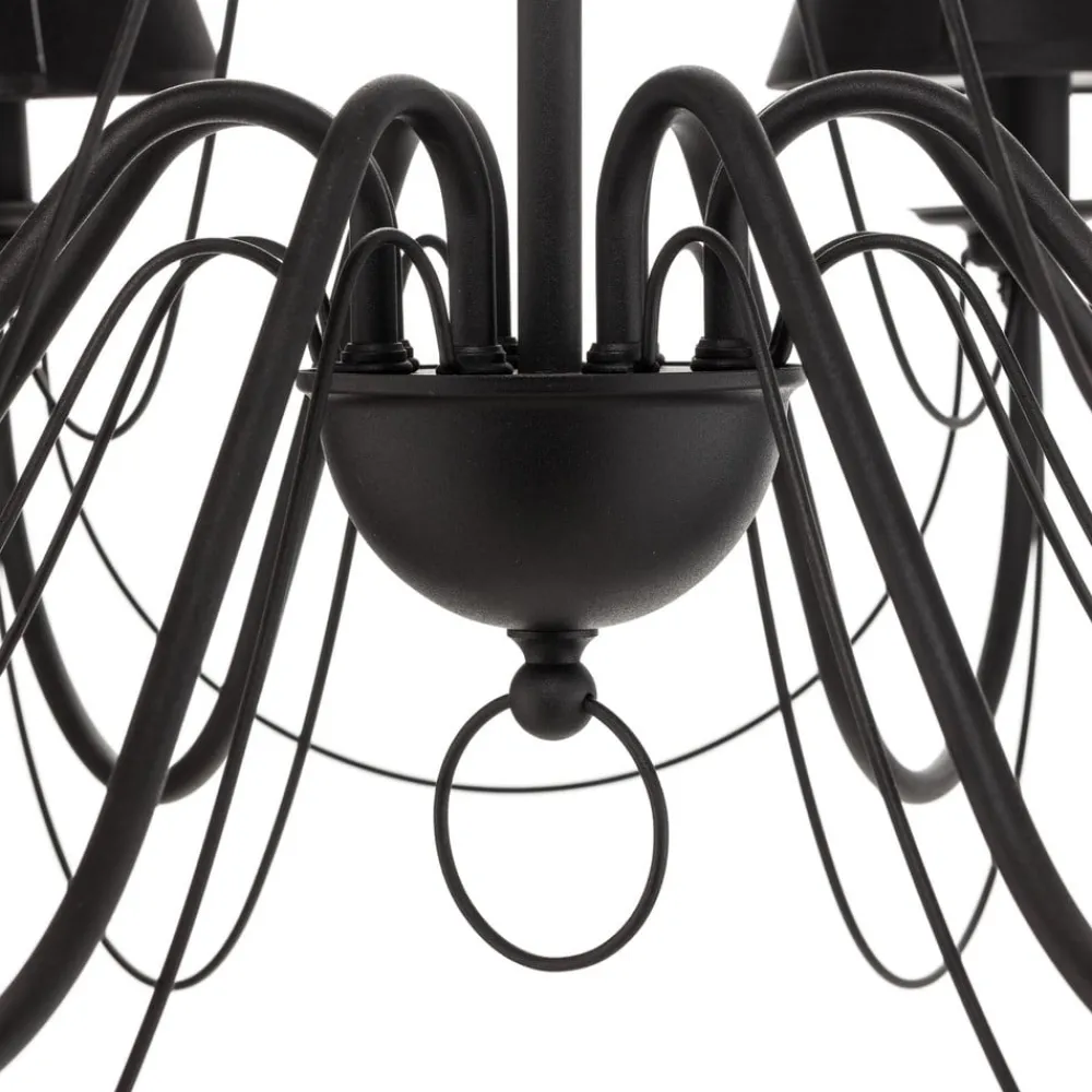 Imponerende lysekrone Bona med tekstilskærm^Euluna Outlet