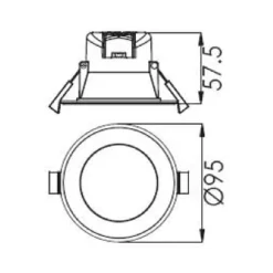 Deko-Light Indbygget loftlampe med LED Acrux, Ø 9 cm, sort, CCT