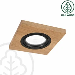 Indbygget loftslampe Tobby, 10 x 10 cm, 3-sæt Egetræ GU10^Lamkur Lighting Sale