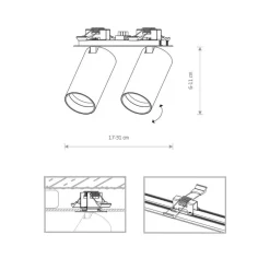 Indbygget loftspot Mono Surface II, 2 lyskilder, hvid, GU10^Nowodvorski Lighting Discount