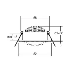 Deko-Light Indbygget spotlight med LED Dione 4.000 K sort