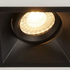 Indbygningslampe Slim Trim Square, sort, 9 x 9 cm, aluminium, GU10^Searchlight Hot