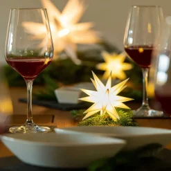 Indendørs dekostjerne 18 takker, Ø 12 cm, hvid^STERNTALER