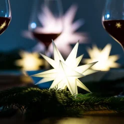 Indendørs dekostjerne 18 takker, Ø 12 cm, hvid^STERNTALER