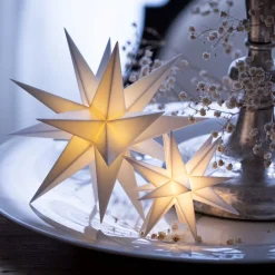 Indendørs dekostjerne 18 takker, Ø 12 cm, hvid^STERNTALER