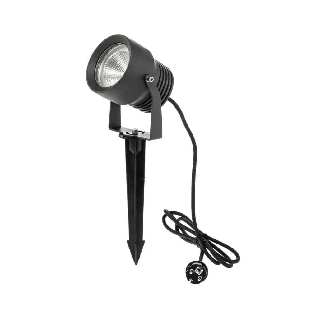 Irina udendørs LED-spot, jordspyd, stik, grå, metal^Lucande Clearance