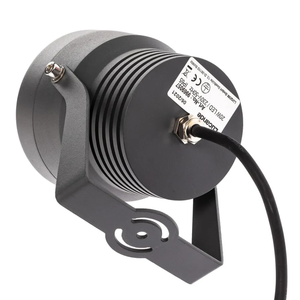 Irina udendørs LED-spot, jordspyd, stik, grå, metal^Lucande Clearance