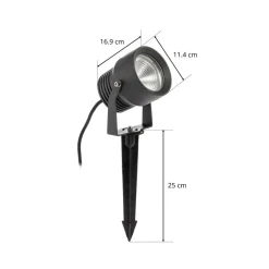 Irina udendørs LED-spot, jordspyd, stik, grå, metal^Lucande Clearance