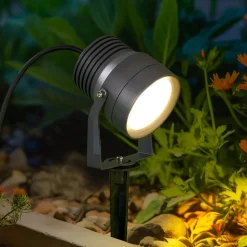 Irina udendørs LED-spot, jordspyd, stik, grå, metal^Lucande Clearance