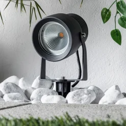 Irina udendørs LED-spot, sæt med 3, jordspyd, stik, grå^Lucande Sale