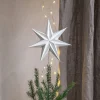STAR TRADING Dekorationsbelysning|Julepynt>Isa papirstjerne til trætop, hvid med metalspiral