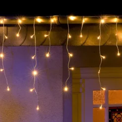 Konstsmide Christmas Julepynt|Lysnet, Lysforhæng>Isregn LED-lysforhæng, varmhvid, hvid, 3m