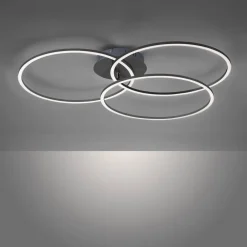 Ivanka LED-loftlampe, 3 ringe, sort^JUST LIGHT. GmbH Online