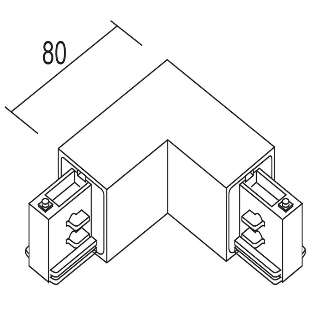 Ivela 90° hjørnejord udvendigt til LKM quadro, sølv