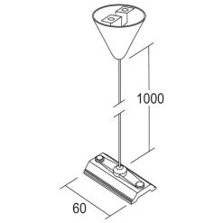 LKM ophæng fast 100 cm, plade 6 cm^Ivela Outlet