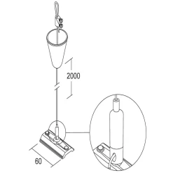 LKM rebophæng 200 cm, hvid, rebspænder^Ivela Clearance