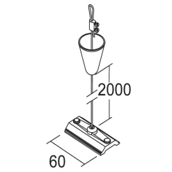 LKM rebophæng 200 cm, plade 6 cm, hvid^Ivela