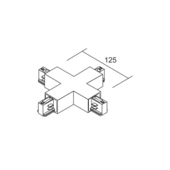Ivela Skinnesystem>X-konnektor LKM DALI, sort, 3-faset, plast