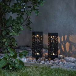 STAR TRADING Izola LED-solcellelampe, jordspyd sæt med 2