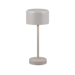 Jeff LED genopladelig bordlampe, grå, højde 30 cm, metal^Reality Leuchten Outlet