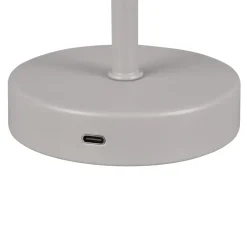 Jeff LED genopladelig bordlampe, grå, højde 30 cm, metal^Reality Leuchten Outlet