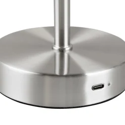 Reality Leuchten Jeff LED-bordlampe, nikkelfarvet, højde 30 cm, metal