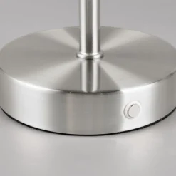 Reality Leuchten Jeff LED-bordlampe, nikkelfarvet, højde 30 cm, metal