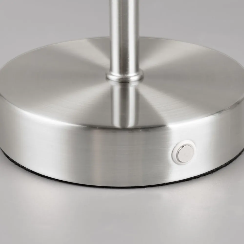 Reality Leuchten Jeff LED-bordlampe, nikkelfarvet, højde 30 cm, metal