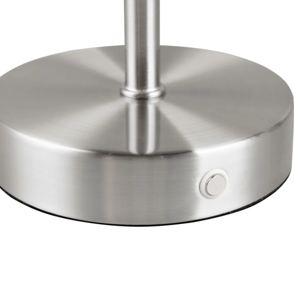 Reality Leuchten Jeff LED-bordlampe, nikkelfarvet, højde 30 cm, metal