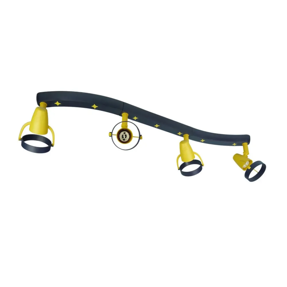 Børn Niermann Standby Joan loftspot, blå-gul, 70 cm, plast, 4 x GU10