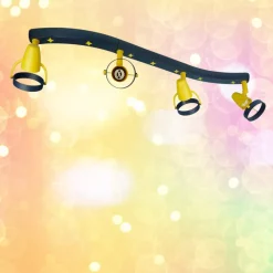 Børn Niermann Standby Joan loftspot, blå-gul, 70 cm, plast, 4 x GU10