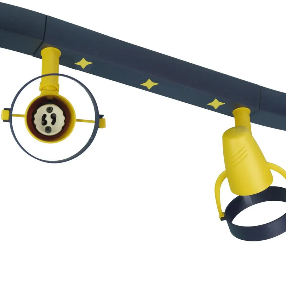Børn Niermann Standby Joan loftspot, blå-gul, 70 cm, plast, 4 x GU10