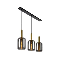 Lucide Joanet hængelampe med røgglas, 3 lyskilder
