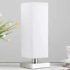 Lindby Julina - tekstil-natbordslampe i grå