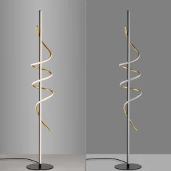 JUST LIGHT. Emanda LED-gulvlampe, jern, sort-messing^JUST LIGHT. GmbH Hot