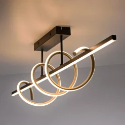 JUST LIGHT. GmbH JUST LIGHT. Emanda loftlampe, jern, sort-messing