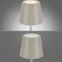 JUST LIGHT. Euria LED-bordlampe, grå-beige jern IP54^JUST LIGHT. GmbH