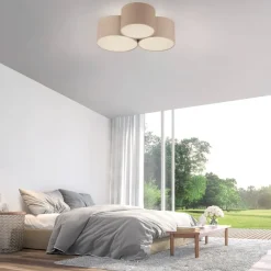 JUST LIGHT. GmbH Loftlamper>JUST LIGHT. Grøn Duro loftlampe, tekstil, 3 lyskilder