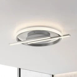 JUST LIGHT. GmbH Loftlamper|Loftlamper>JUST LIGHT. Korsa LED-loftslampe, stålfarvet, dæmpbar