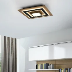 JUST LIGHT. LED loftlampe Tola, kantet, 2 lyskilder, træ, 3000 K^JUST LIGHT. GmbH Hot