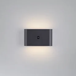 JUST LIGHT. GmbH Væg- Og Spejllamper>JUST LIGHT. LED-batteridrevet væglampe Ziddy sort Sensor 3.000K